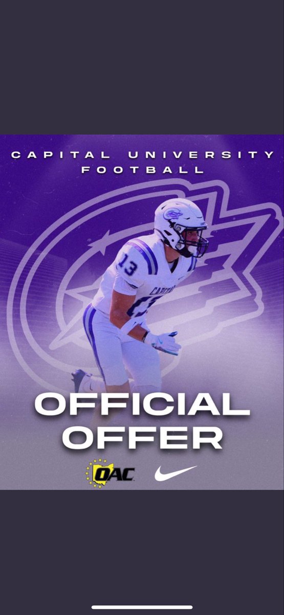 After i great conversation with <a href="/Coachcalexander/">Charles Alexander</a> i am blessed to have receive my 2nd official offer! <a href="/CapitalU_FB/">Capital University Football</a>