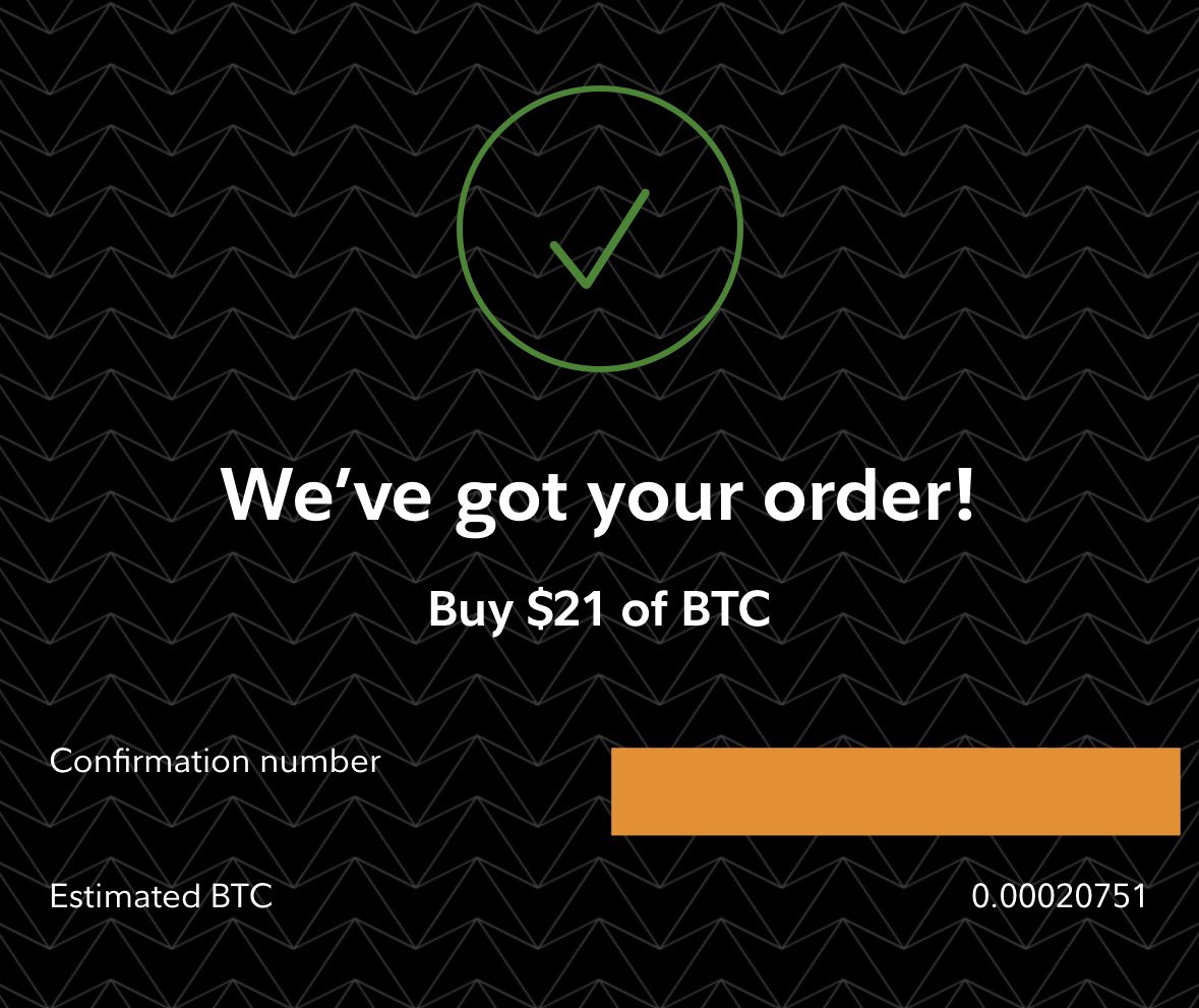 Buy $21 of Bitcoin. Pass it along