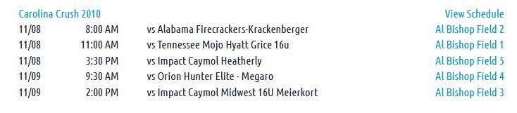 Carolina Crush 16U plays in the Legacy Veterans Showcase this weekend at Al Bishop Park in Marietta, GA.  I hope to see you there  <a href="/coach_kgreen/">Kelley Green</a> <a href="/amanda_daneker/">Amanda Daneker McMahon</a> <a href="/kianarae20/">Kiana Quolas</a> <a href="/CodeeYeske/">Codee Yeske</a> <a href="/a_owen4/">Alison Owen Yeske</a> <a href="/PACKUPSTATE/">bryan pack</a> <a href="/HawkinsChawkins/">Upstate Softball</a> <a href="/Coach_TMeds/">Tonya Medders</a> <a href="/jwint11/">John Winters</a>