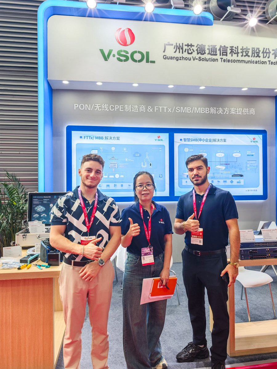 vsolution_fttx's tweet image. 🔌✨ #CPSE2025 Success! VSOL wraps up a standout showcase in Shenzhen (Oct 28-31). Our 24-Port PoE MDU stole the spotlight with 10G PON compatibility, PoE+ power &amp;amp; enterprise-grade protection. #VSOLInnovation #NetworkingSolutions