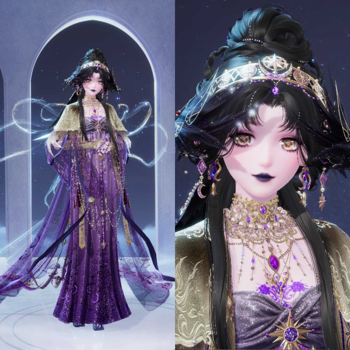 flutterstorms's tweet image. tried my best at recreating nyx from hades with the items i have ㅠㅠ