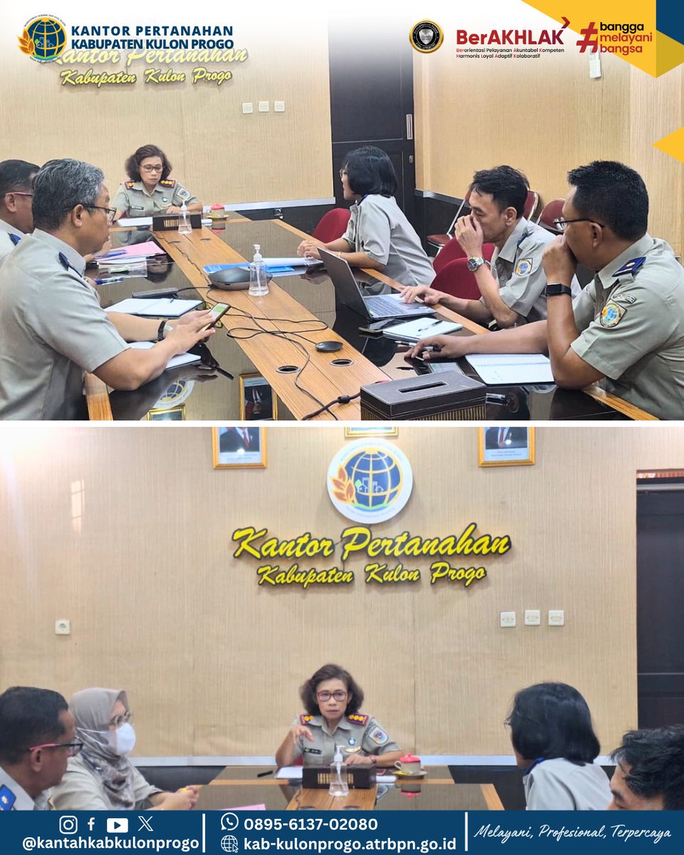 atr_bpnkprogo's tweet image. Halo #SobatATRBPNKulonProgo,

Kantor Kantor Pertanahan Kabupaten Kulon Progo menggelar Rapat Evaluasi dan Analisis Kinerja Program Tahun 2025 hari senin tanggal 4 November 2025.  

#KantahKulonProgo
#KementerianATRBPN
#ATRBPNKiniLebihBaik
#ATRBPNMajudanModern