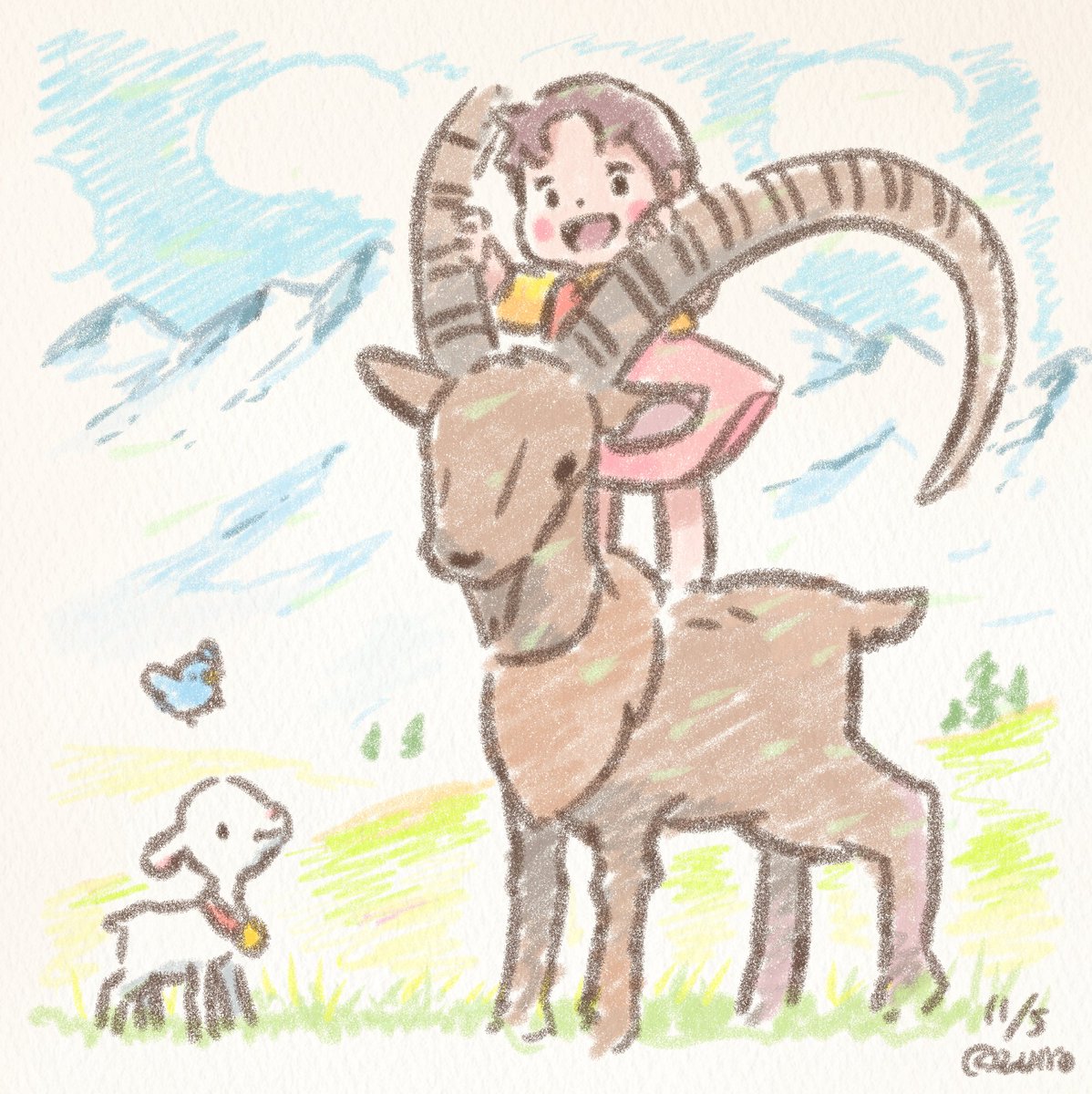 official_heidi's tweet photo. 今日も楽しくヤギと遊ぶ〜♪☺️🐐 https://t.co/5xpEjKuSol