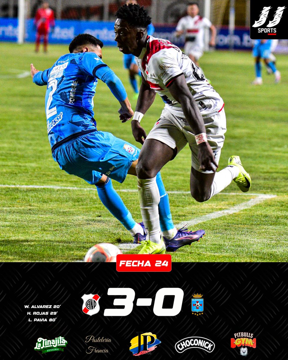 oficial_sports's tweet photo. #DivisiónProfesional | Blooming cayó por goleada ante Nacional Potosí en la “Villa Imperial”, triunfo del “Rancho Guitarra” por (3-0) en el marco de la fecha 24 por Liga. ⚽️🇧🇴🚨💥
📸 APG
#jjsportsoficial #periodismodeportivo #liga #divisionprofesional #fecha24 https://t.co/suDcrLnqrg