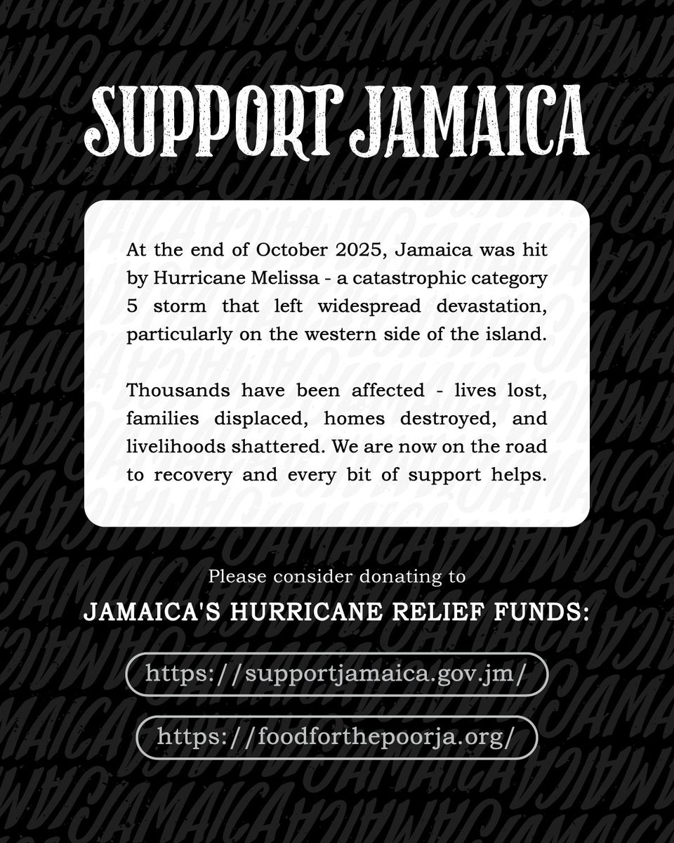 quoteoftheshay's tweet photo. 🙏🏽🇯🇲 Please consider donating to Jamaica's hurricane relief funds:
https://t.co/rse5uclksq
https://t.co/pWqxJF5cV6 https://t.co/Ln0HUXQbiX