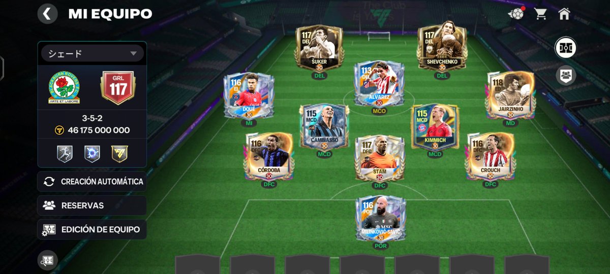 Poco a poco el equipo va creciendo. Aún queda actualizar los MCD pero el GRL 117 obtenido, del evento todavía me queda por sacar una última carta que intentaré que sea un MCD.
<a href="/tutiofifa/">Tío Fifah 🇨🇴 🇵🇸 حرة</a> @EAFCUniverse24 <a href="/EASFCMOBILE/">EA SPORTS FC MOBILE</a> <a href="/isydrox/">Isififa</a> <a href="/legas1710/">L E G A S</a> <a href="/JoseAlep1/">PALLADINO</a> <a href="/HDWolvie/">WolvieHD</a> <a href="/fifa_droid/">FDROID</a>
