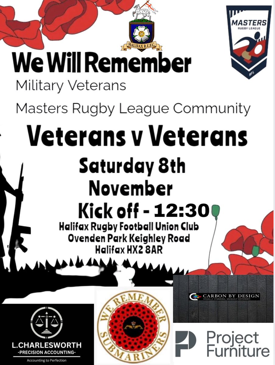 🗣️3 more sleeps!

44 Veterans confirmed 👍
Standard Bearers confirmed 👍 
Remembrance Wreath👍 
Buglar confirmed👍 
Presentations👍 
Photographer confirmed 👍 

Still time to get involved!

📧abraham3287@hotmail.co.uk for more ℹ️ 

‘We will remember them’