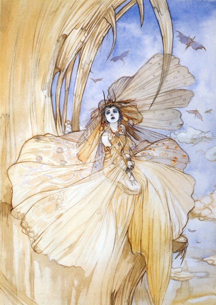 FantasyAnime's tweet image. Some of Yoshitaka Amano's art for the first Final Fantasy