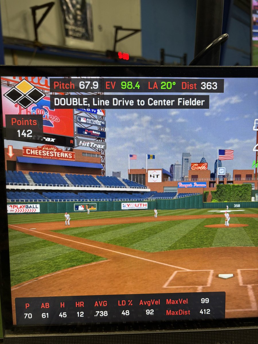 PMPHitting_Todd's tweet image. 2027 Sutton Dvorak EV up to 99, average EV 92, and max distance 412 ft @Sutton0924 @WestChesterDrag