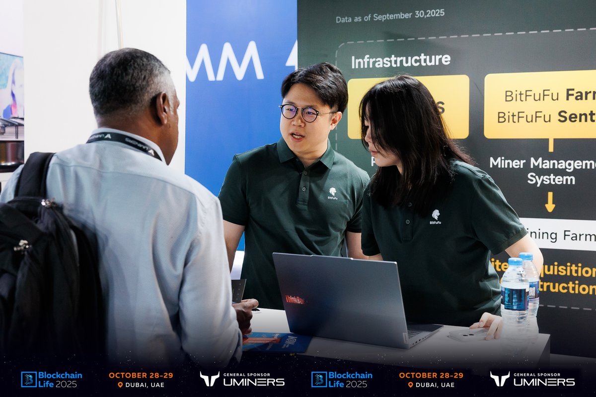 BitFuFuOfficial's tweet image. What a week at #BlockchainLife2025!  

Big thanks to everyone who stopped by to meet the #BitFuFu team! 🎉 It was a pleasure connecting with so many miners and innovators across the industry.⚡️

Can’t wait to see you all again next time in MENA! 🌍💫  #BTC #BitcoinMining