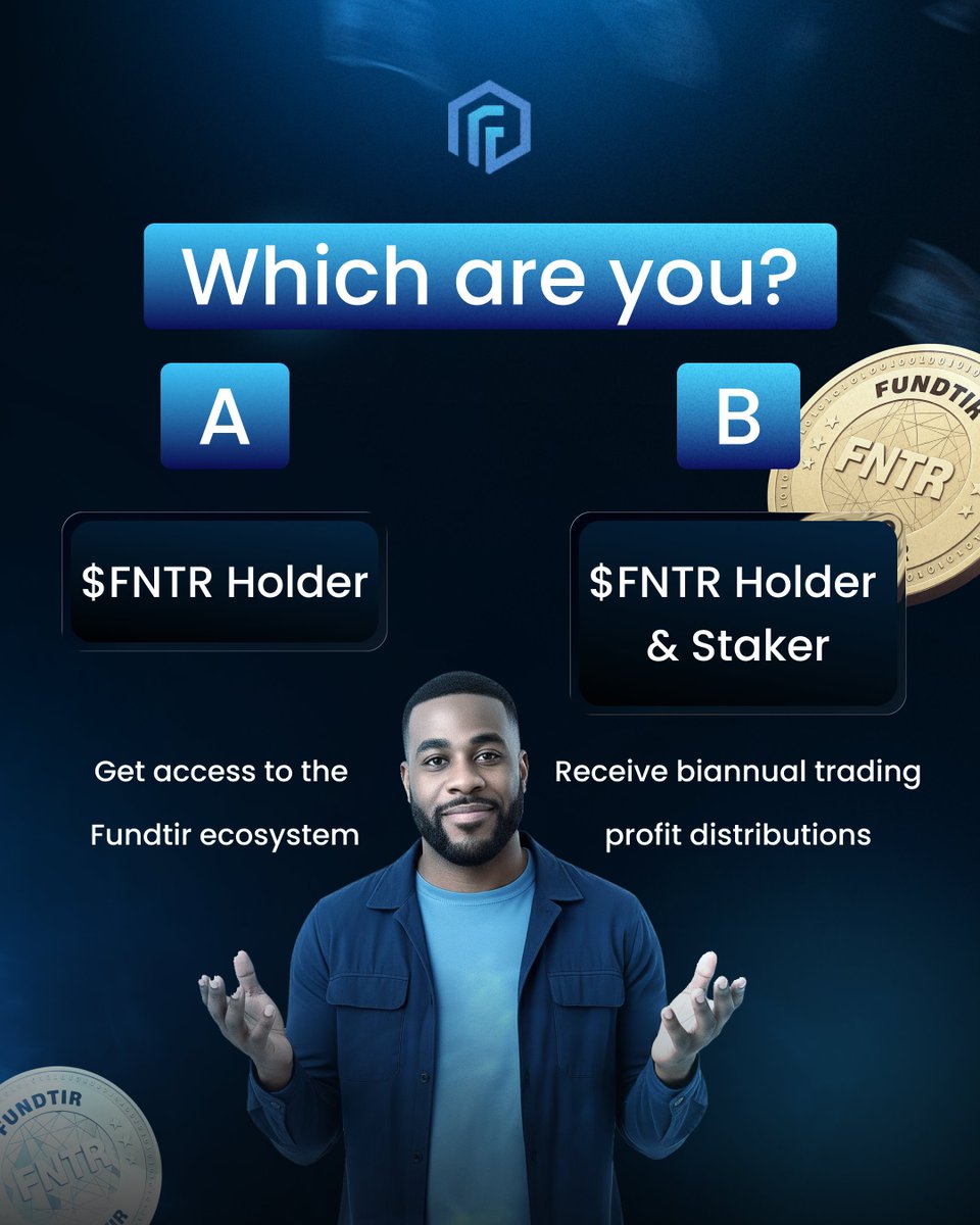 Fundtir gives every holder access to the ecosystem, while staking adds biannual profit sharing and future governance rights.

Comment below, which one do you prefer? 👇