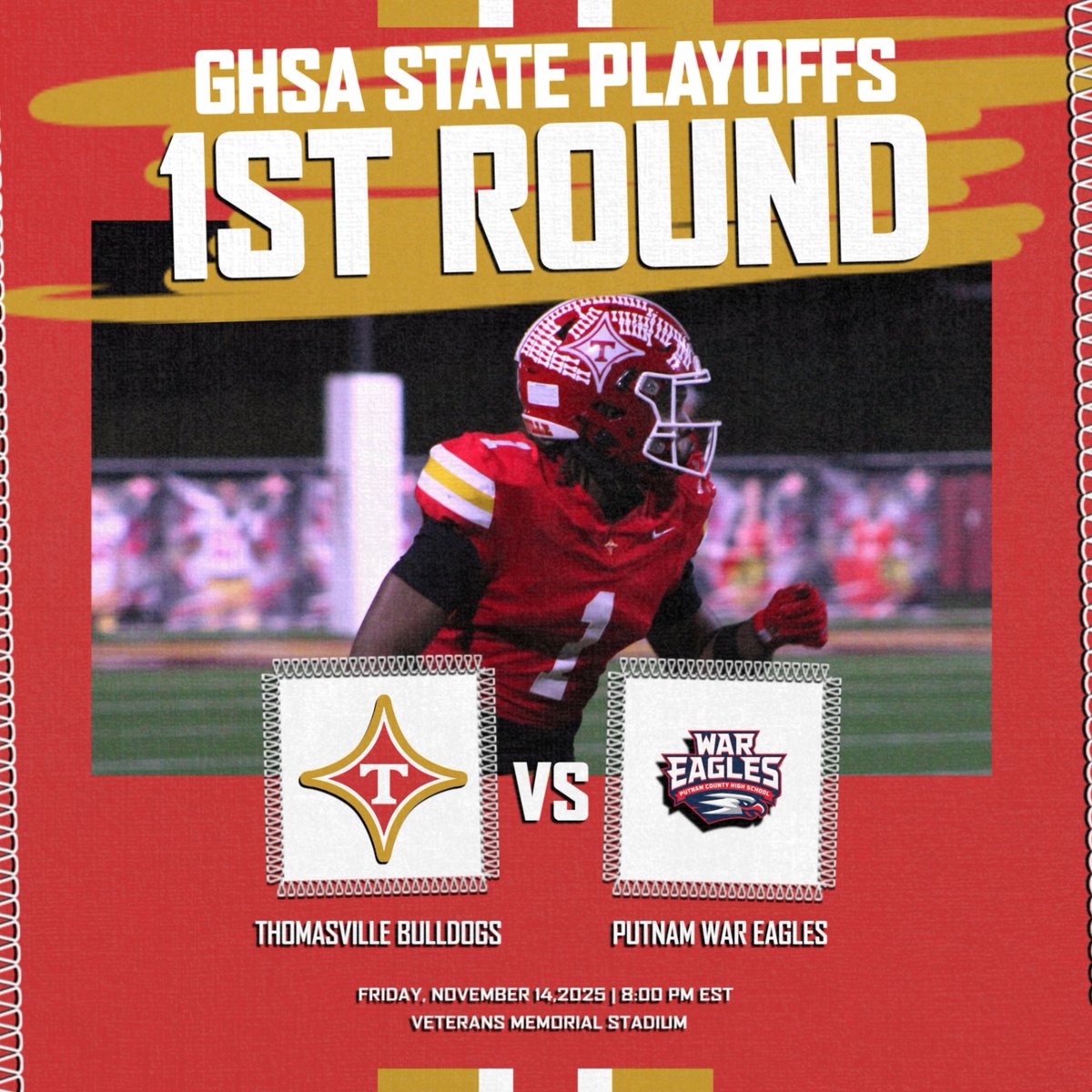 🏈 Playoff time! THS vs. Putnam County
🎟️ Reserved seats $12 — on sale Thu, Nov 6 (10 AM–2 PM) in THS lobby, cash or card
💻 GA $10 via GoFan or at gate: gofan.co/event/5278157?…

🐾 #fortheciTy