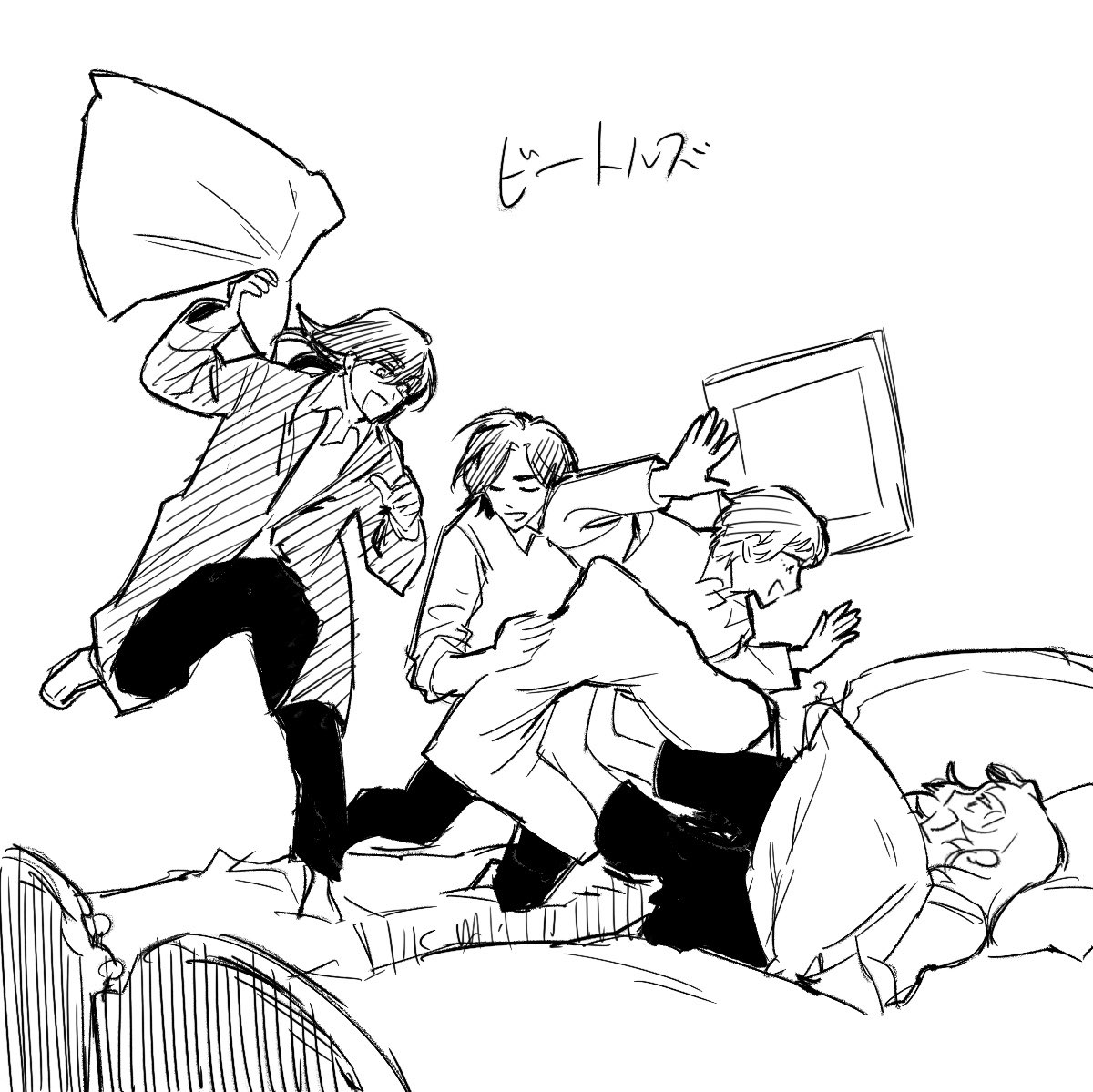 menmenmennma's tweet photo. 【美術史絵】好きピバンドの写真グレールでパロディ https://t.co/21TbzpzxOU