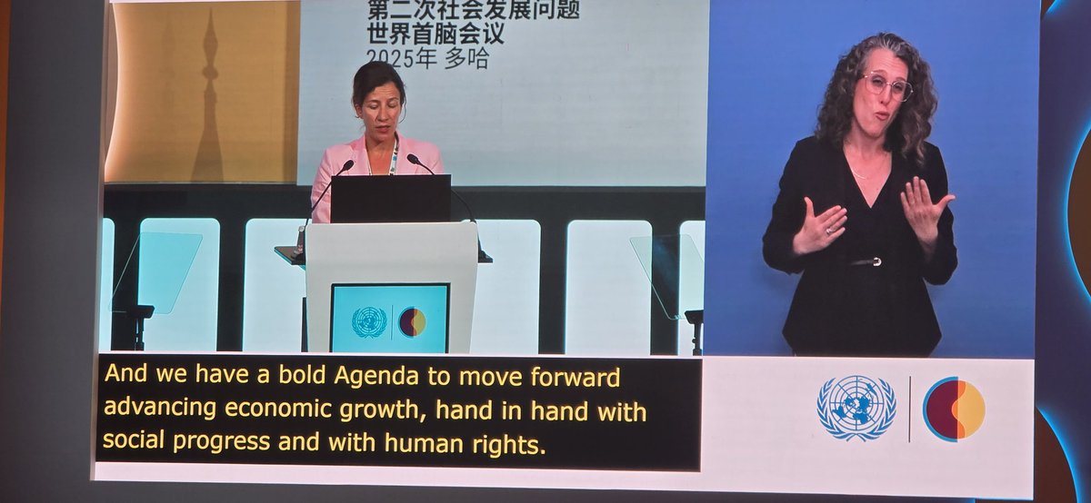 Au #WSSD2 à Doha avec <a href="/AnoushehKarvar/">Anousheh karvar</a>, <a href="/RBrishoualUNSA/">Rachel Brishoual — Secrétaire nationale UNSA</a> et la @cfdt pour réaffirmer que l'être humain doit être au coeur du multilatéralisme, et que le développement social reste une urgence pour le monde 30 ans après le Sommet de Copenhague. Qatar