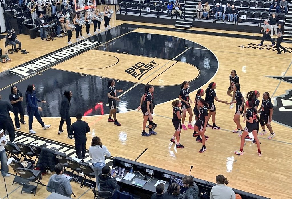 coachlisaj's tweet photo. Coach Ty Grace Howard Women's Basketball celebrates 68-56 win at Providence 
Zennia Thomas game high 16 pts
📷 College BB Corner https://t.co/KQvdqOLgQ7