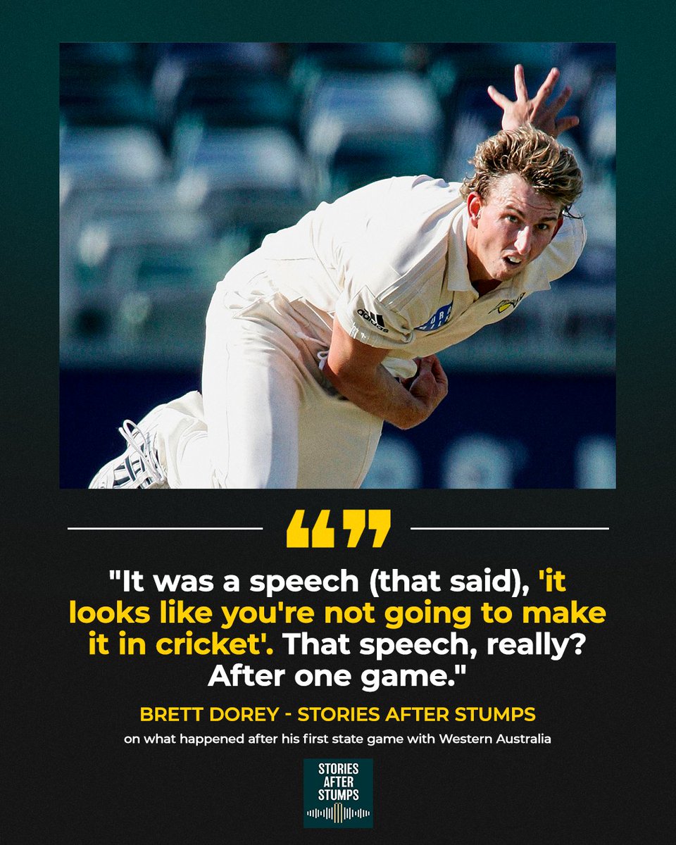 Brad Hogg delivered a speech after Brett Dorey's first game for Western Australia that he'll never forget. But it wasn't long until the big fast bowler was playing for Australia.

Check out Dorey's unconventional journey in Stories After Stumps: cricketa.us/FindingDorey
