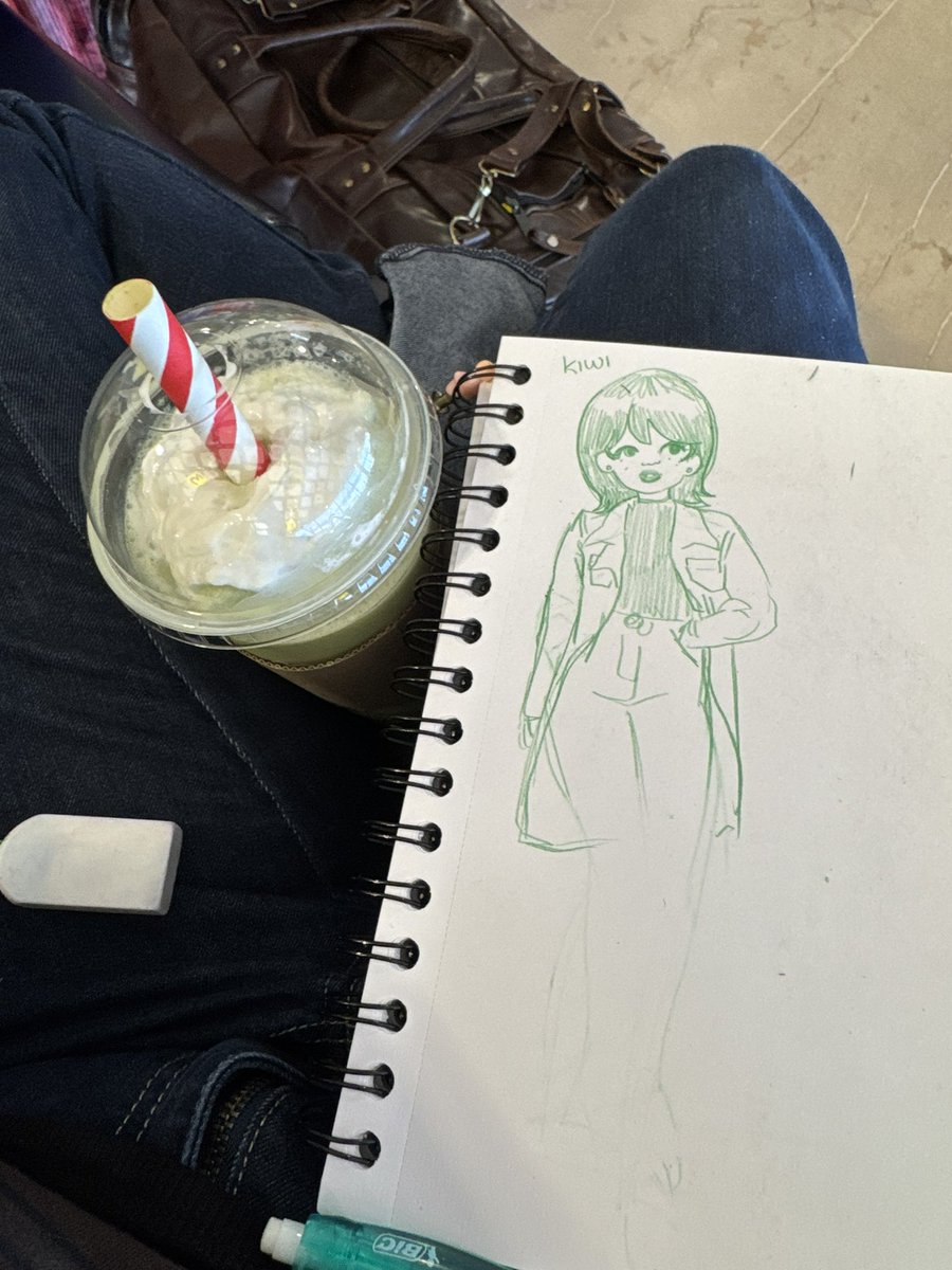 Malachi2v's tweet photo. Performative as fuck with my matcha frappe and sketchbook out (I hate matcha) https://t.co/haJsaowrHt