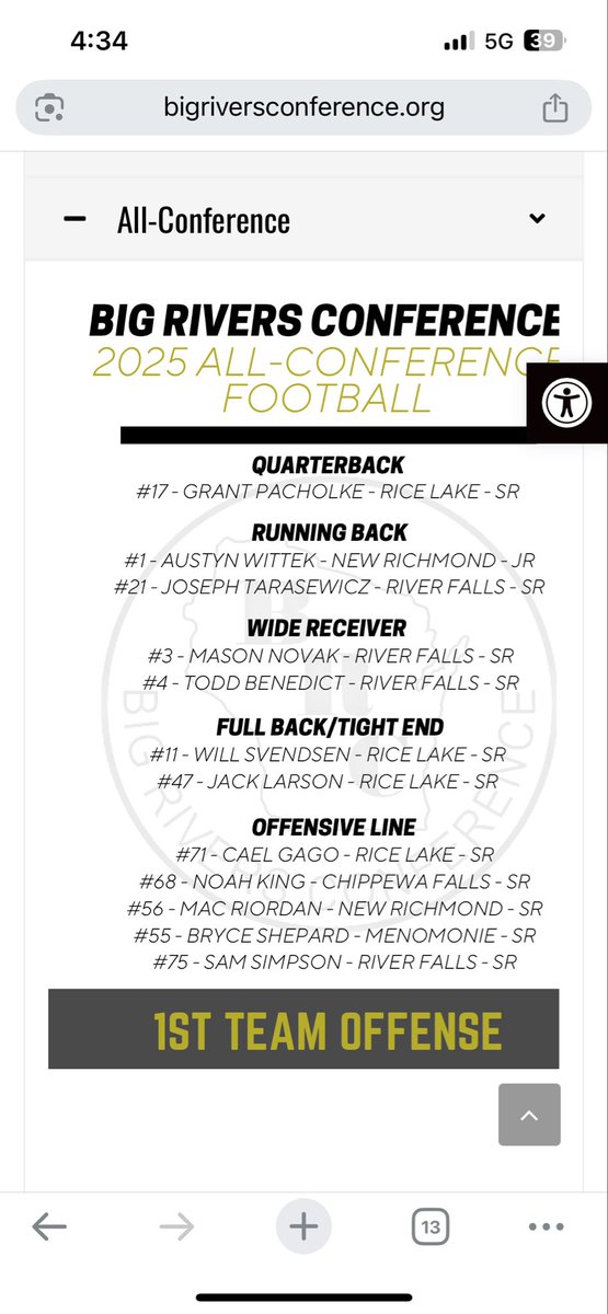 Happy to say that I was awarded 1st Team All Conference for receiver. Grateful for my entire team and coaching staff as I couldn’t have done it without them.
<a href="/MJ_NFLDraft/">Mark Johnson</a> <a href="/PrepRedzoneWI/">Prep Redzone Wisconsin</a>
