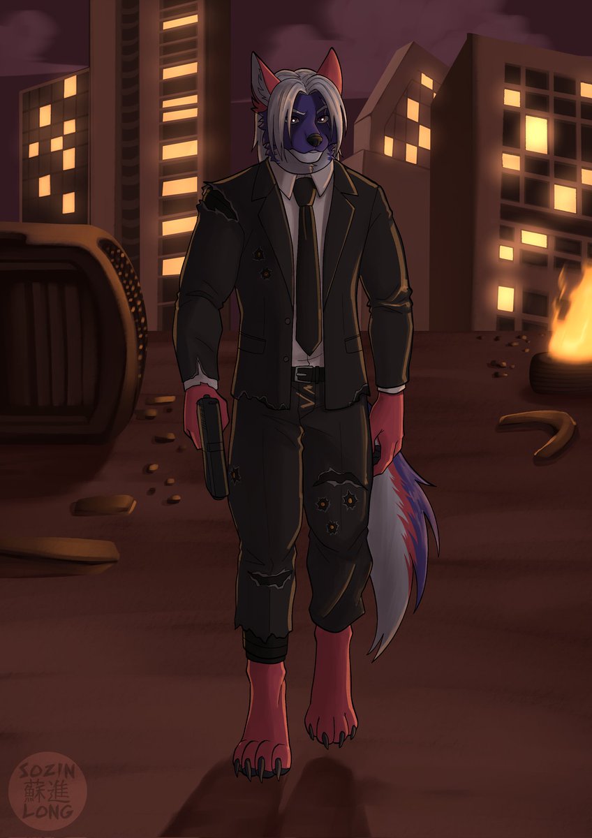 RonnieMoonwind_'s tweet photo. [EN] commission of my fursona John Wick style 
[ES] comision de mi fursona estilo john wick

Art by: @SozinLong https://t.co/YcqJwbJqPC