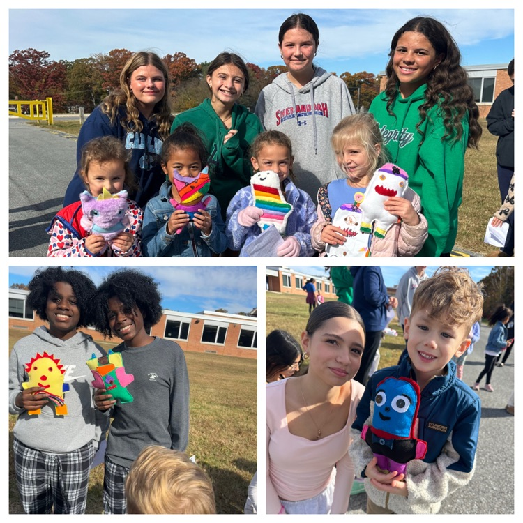 SevernaParkMS's tweet photo. Ms. McGuire’s Project Runway 8 students created monsters for their buddies from Benfield Elementary School! #ParkPRIDE #BelongGrowSucceed #MonsterProject https://t.co/VEU1Z5O8bJ