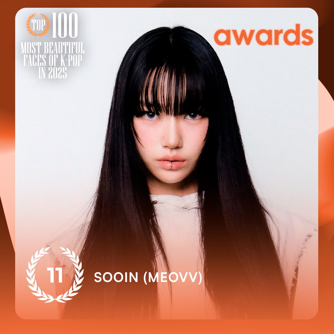 TOP100KPOP's tweet image. TOP 100 – Most Beautiful Faces Of K-POP in 2025

#11 SOOIN (MEOVV)

Congratulations! 🎉