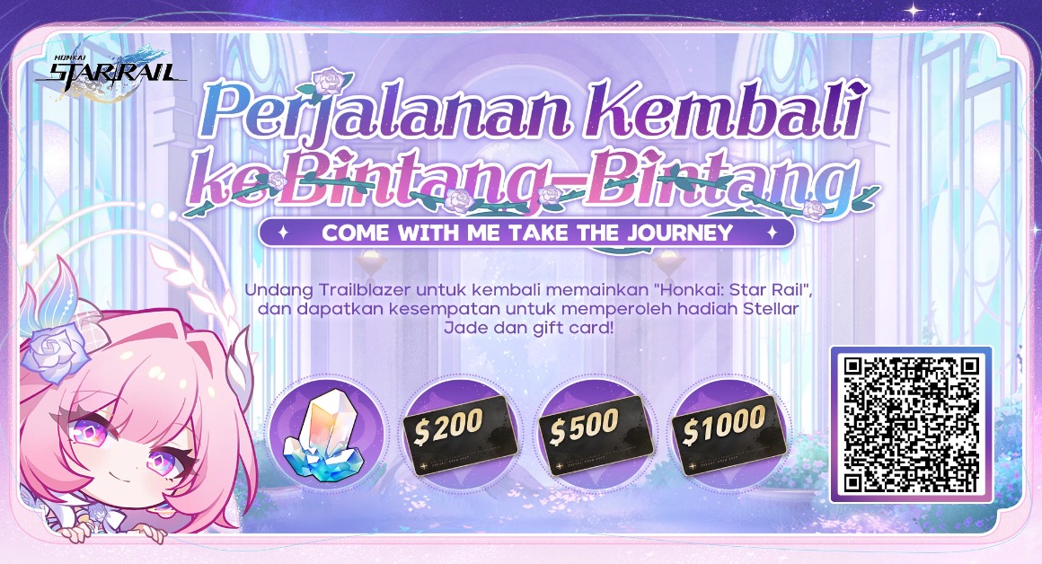 Anang_L7's tweet photo. Trailblazer yang Kembali dapat menghubungkan kode undangan dan log in ke game untuk memenangkan Stellar Jade, Gift Card, dan hadiah kejutan lainnya! https://t.co/TfK84KYhfQ