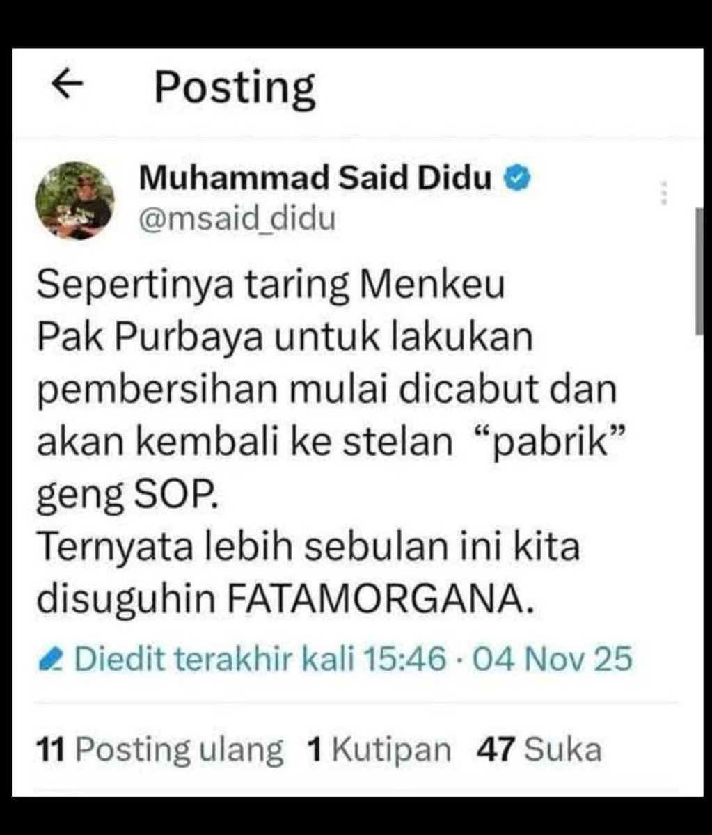 As I've told you before.... 

Pak Pur cuma alat untuk memoles citra... 

He's just omon² only.. 
Not beside us...!