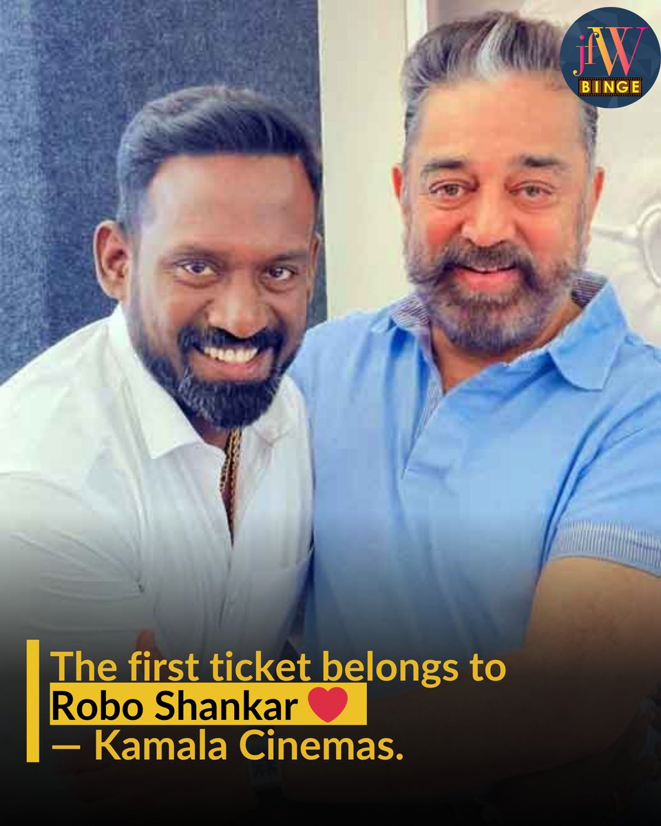 jfwdigital's tweet image. The first ticket belongs to Robo Shankar ❤️ — Kamala Cinemas. 
#Nayakan #KamalHaasan #RoboShankar #jfw