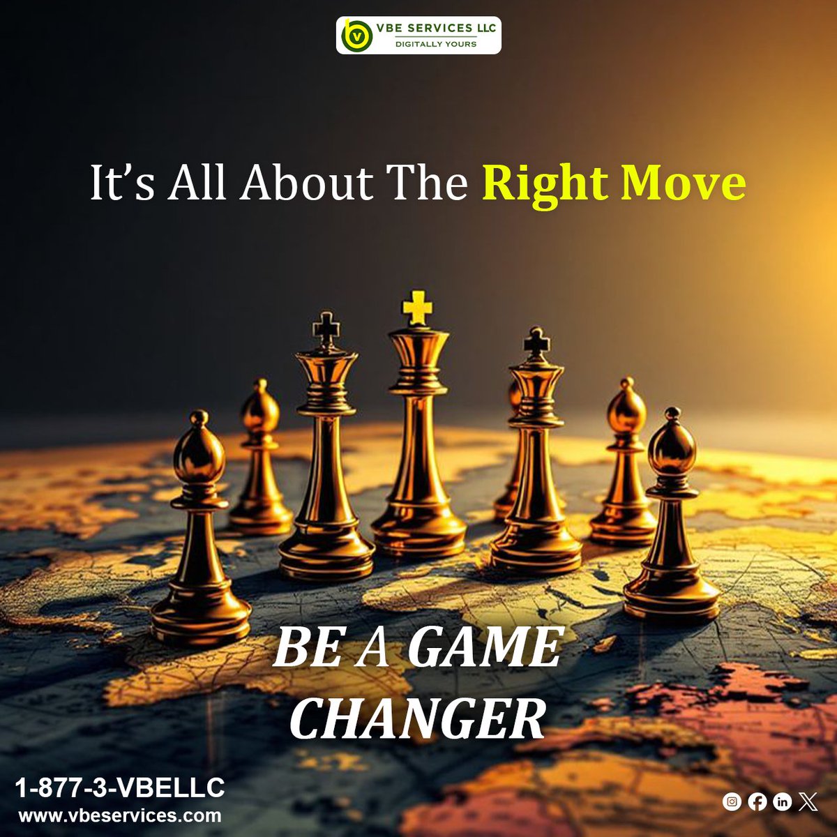 Vbeservice's tweet photo. In business and technology, it’s all about the right move.
Step ahead of the competition, be a game changer with VBE Services — where strategy meets innovation.
#VBEServices #GameChanger #RightMove #InnovationDriven #StrategicSuccess #TechExcellence #DigitalLeadership https://t.co/fwlL41vT7J