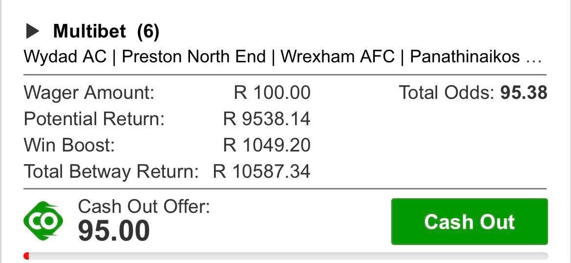 lucky_serunwa's tweet photo. BW1EFB58C2

🔥STRAIGHT WIN 95 ODDS🔥
We came for chaos & delivered pure profit 💸💪
One by one they fell — no corners, no overs, just straight killers 🧨⚽️
If you missed this one, you better lock in for the next drop 👀

#95OddsBoom #StraightWin #Betway #WinningSlip #StiflersPicks #PuntersOnly #WeMove #TrendingBets #BoomTicket #SoccerBetting