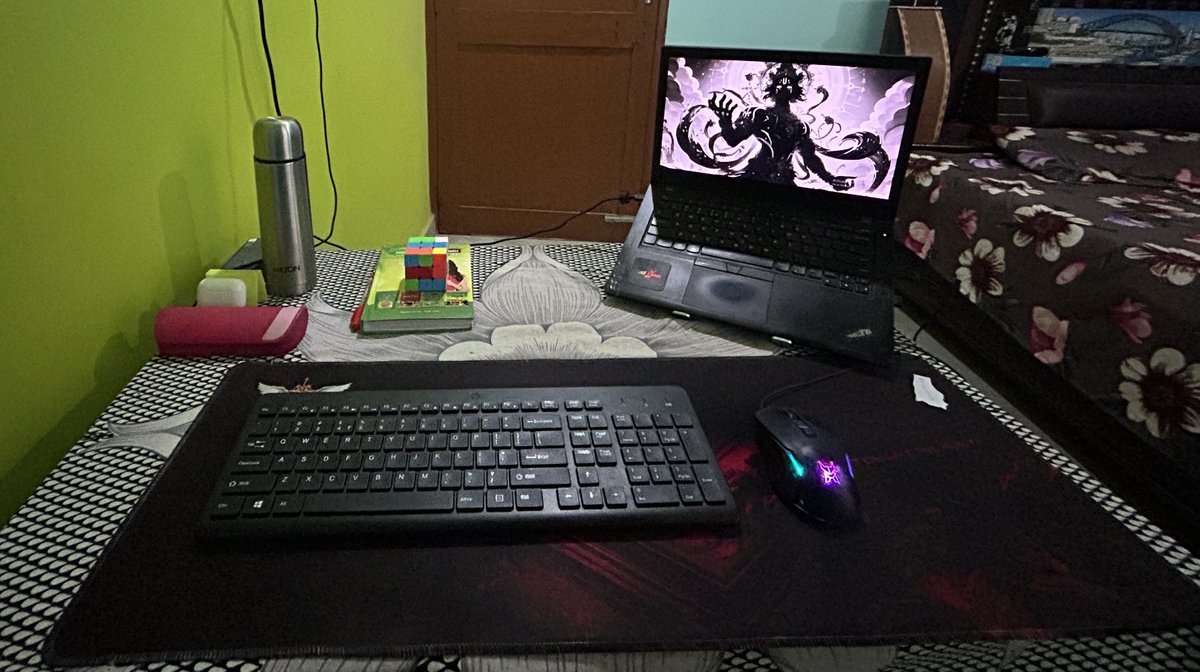 AayushChau75035's tweet image. Rate my setup-
Lenovo ThinkPad T480 – red nub of destiny 🔴
Arctic Fox mouse –❄️
HP keyboard – clicky vibes only ⌨️
Air Pods – noise-cancelled, focus-maxed🎧
Rubik’s Cube – debugging my brain mid-code🧩
Dream monitor slot- not having it yet
#RateMySetup #MinimalSetup #TechTwitter