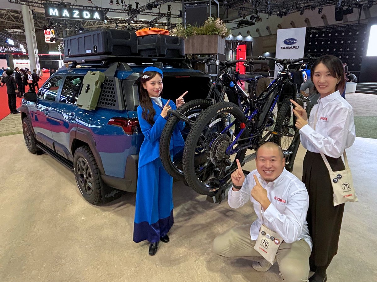 yamaha_bike's tweet photo. #モビショー
こんなところにヤマハ発動機！？第3弾

／
SUBARUさん（@SUBARU_CORP）ブースの
「Outback Wilderness prototype」に
YPJ MT-Proを積載展示中🚴✨
＼

冒険心を刺激するこの組み合わせを
SUBARUさんブースでチェック👀
SUBARU STARSさんとの撮影もお忘れなく📸✌ https://t.co/ZruLiwWCS3