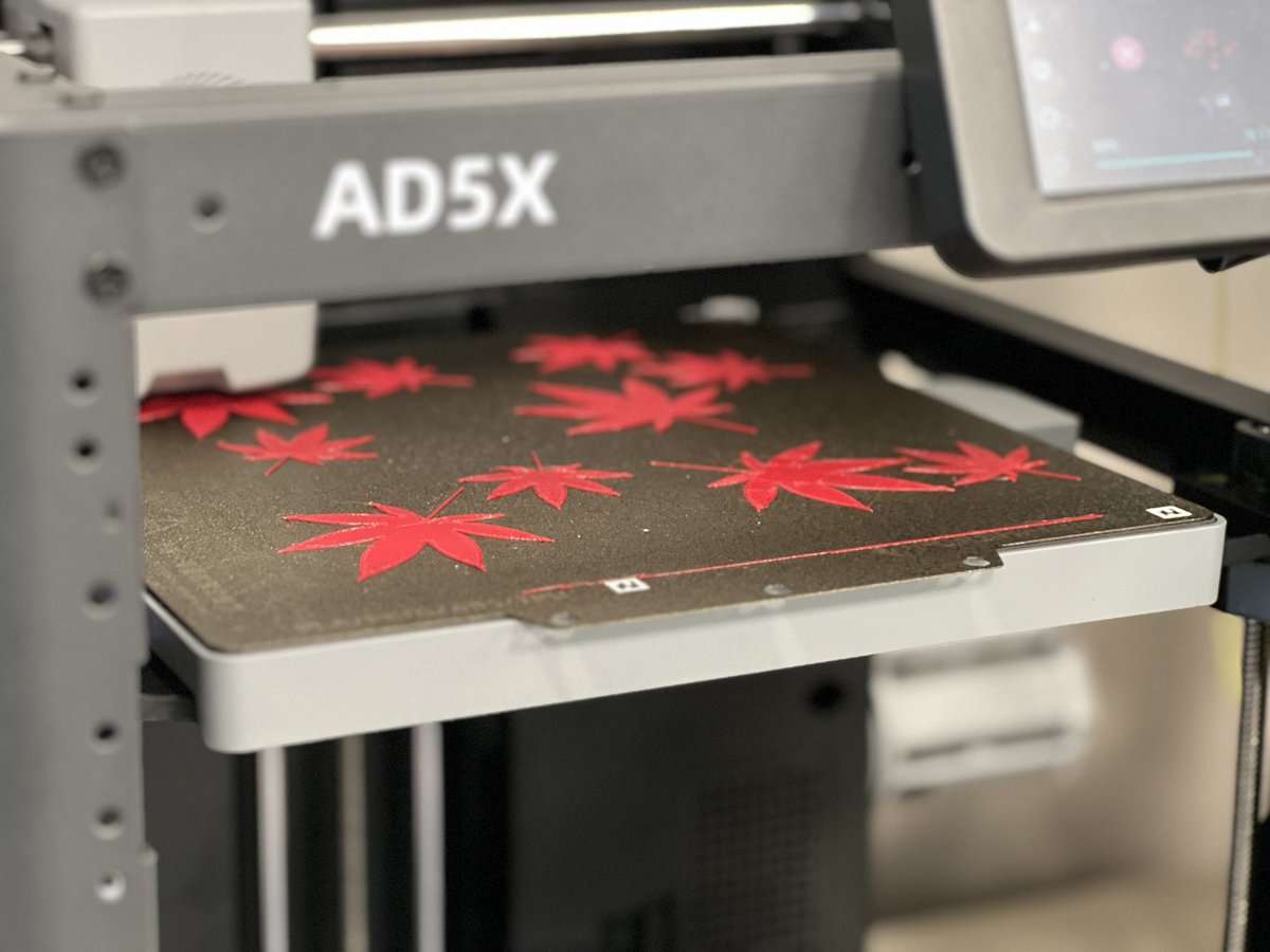 APPLE_TREE_CO's tweet image. おはようございます！☀️
『秋』が溢れるビルドプレート🍁

✅3Dプリンター『AD5X』
apple-tree.shop/?pid=185729866

✅ フィラメント『TPU 64D レッド』
apple-tree.shop/?pid=188941005

#3Dプリンター #AD5X #FLASHFORGE #TPU64D #秋