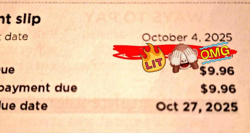 Wonder how being late on a credit card payment will affect my credit score.  Mail strike caused this.  Also always wondered about min payment if charges were under 10$.  Now I know.