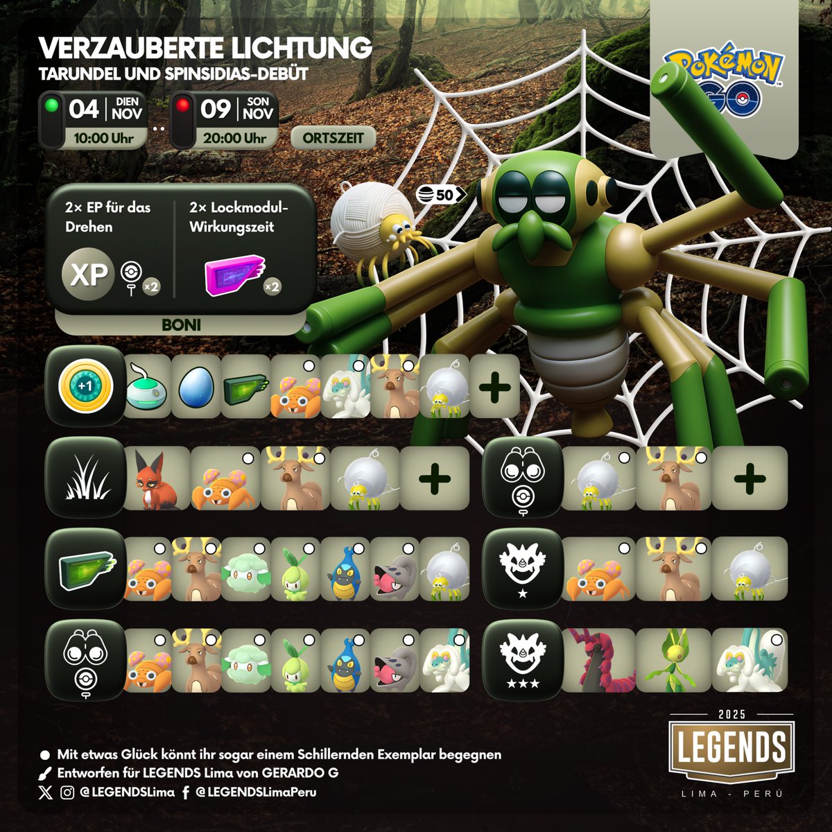 🇬🇧🇪🇸🇩🇪
Enchanted Hollow 🕷️🕸️
#Tarountula and #Spidops Debut 

#PokémonGO #PokemonGOApp