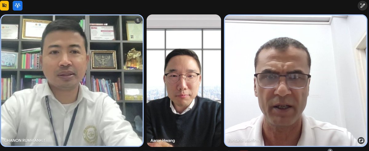 BantanaiLaw's tweet image. Bantanai Law Firm is delighted to share that we recently held a productive online meeting with Seoul Law Firm, one of Korea’s most distinguished legal institutions.
#SeoulLawFirm #InternationalLaw #CrossBorderLitigation #ThailandKorea #KoreaThailandRelations #LawyersOfAsia