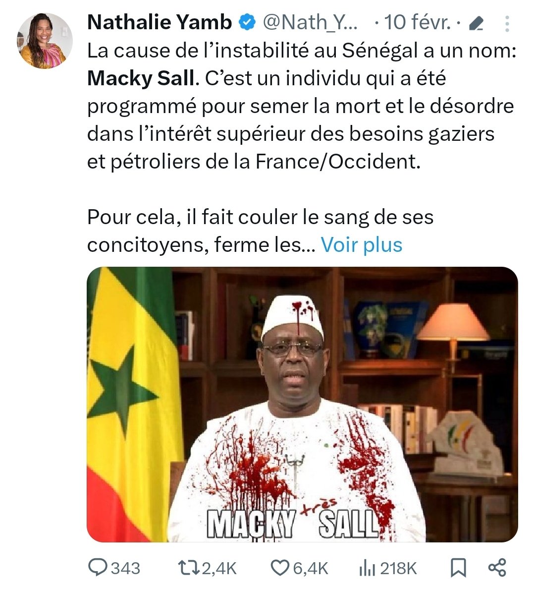 Les Camerounais qui suivent le compte ci, vous en manquez qui suivre ?

Elle laisse le sujet de fond(mascarade électoral, enlèvement, privatisation de liberté, tuerie, sabotage...) pour la forme.

On ne peut pas être autant...