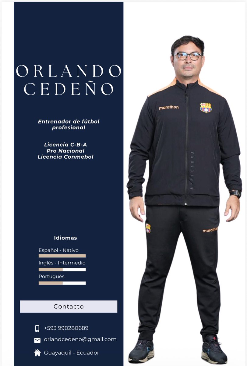 Rmoralesverduga's tweet photo. El DT ecuatoriano Orlando Cedeño, de amplia experiencia en el fútbol ecuatoriano, ha decidido iniciar su carrera como primer entrenador de cualquier proyecto que se le presente. 
Ya ha recibido el llamado de un equipo de Segunda Categoría de la sierra. Hace varios años cuando desde #Manabi me preguntaron por un entrenador, di referencias de este gran técnico. Pero como casi siempre la necedad los termina convenciendo a muchos dirigentes de mi provincia. Éxitos profesor en sus proyectos✔️✅⚽️🇪🇨