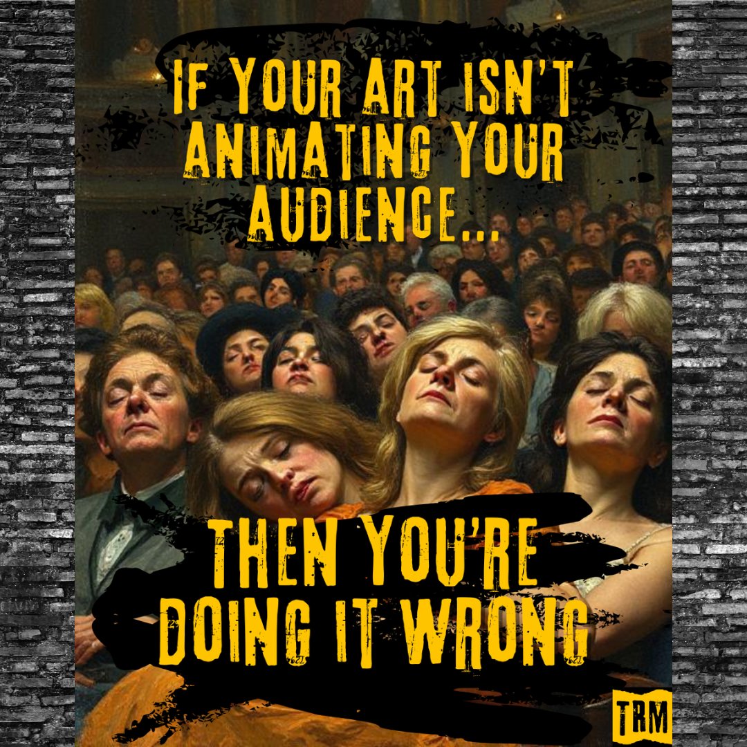 MuseIsReckless's tweet photo. If your art puts people to sleep… it’s time to wake *yourself* up. 💀🎭

Art should provoke. Rattle. Electrify. Not lull the crowd into a cozy nap.

🔥 Read more rebellious takes on creativity and chaos over on our Substack — LINK IN LINKTREE https://t.co/6AxtkxUoYV