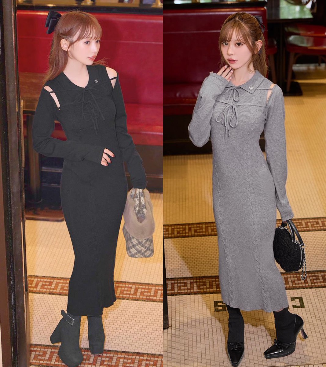 michellMacaron 襟付きアンサンブルロングワンピース 𝐍𝐄𝐖 𝐀𝐑𝐑𝐈𝐕𝐀𝐋 】 上品にきまる大人かわいいロングワンピ