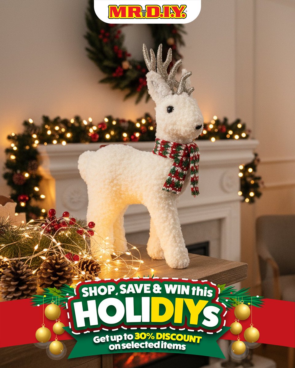 mrdiyPH's tweet image. Deck your halls the MR DIY way! 🎁💛

Find everything you need to make your home sparkle — from twinkling lights to festive ornaments, all at amazing prices! Shop this Holi-DIYs season and turn your space into a Christmas wonderland.

#MRDIYPH #AlwaysLowPrices #HoliDIY2025