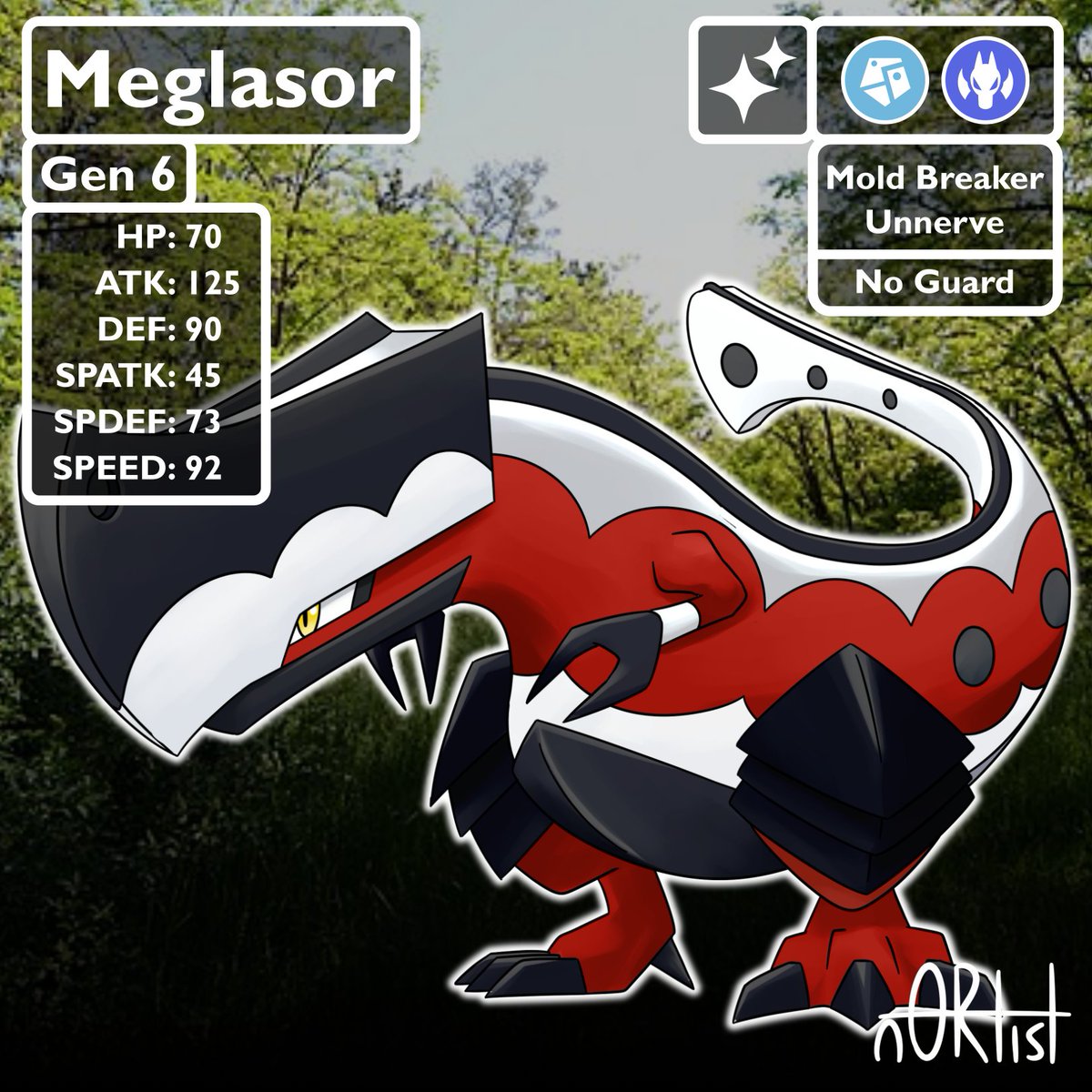 A Megalosaurus Fakemon styled like a Gen 6 Pokemon Check this and other designs out in my YouTube video! #pokemon #fakemon