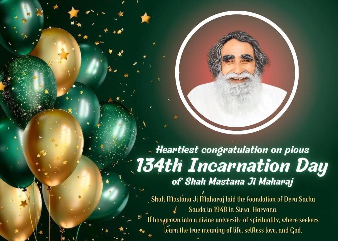 VickyInsan14's tweet photo. Congratulations everyone for the MSG Bhandara #134thBirthday of Sai Shah Mastana Ji Maharaj, who guided millions away from drugs and vices towards peace, spirituality and true humanity, Saint Gurmeet Ram Rahim Singh. https://t.co/62RXKdK0Kn