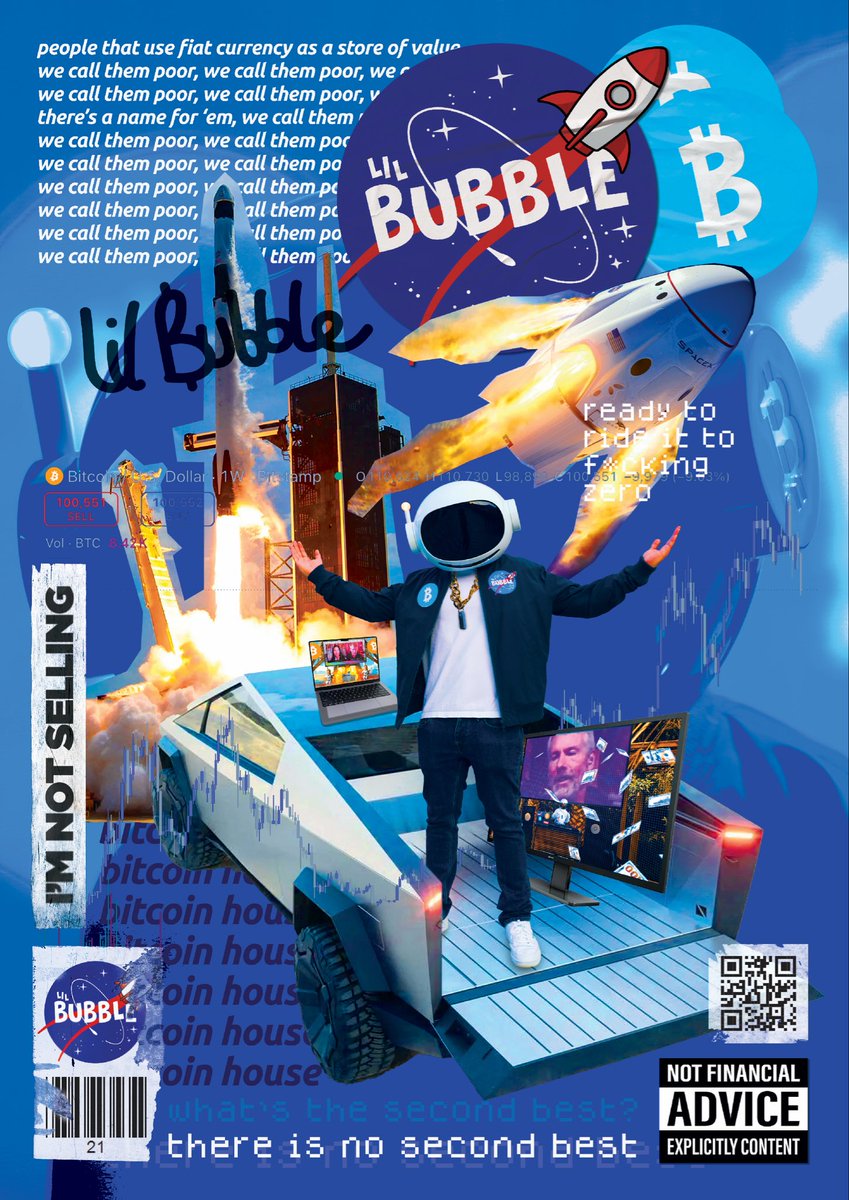 Spent all day designing this poster to send out with the Bitcoin House vinyl records while my net worth evaporates 🤝