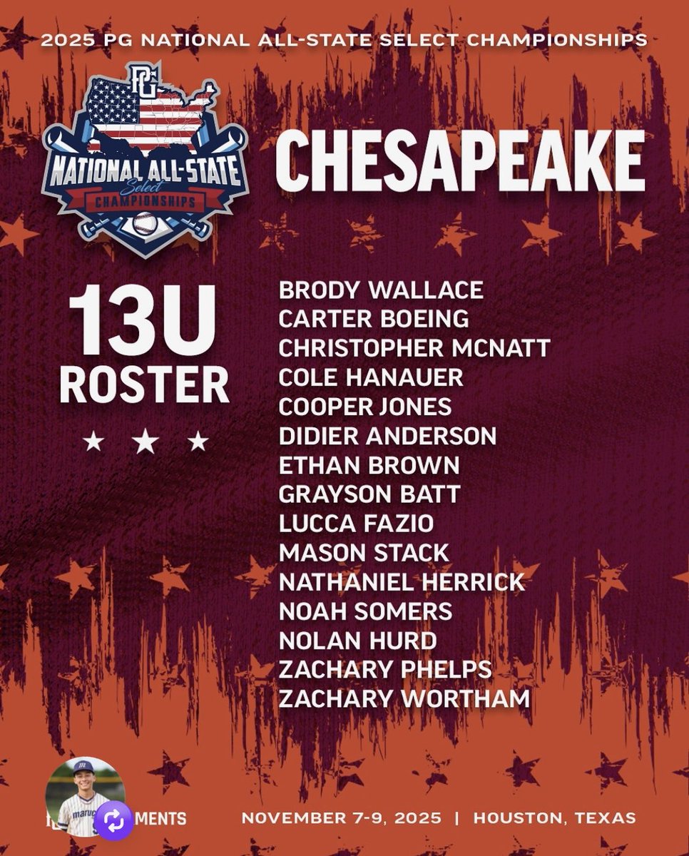 13U <a href="/Ole_Liners/">Ole Liners Baseball</a> Team Chesapeake Roster!