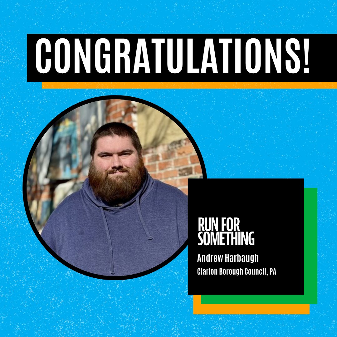 Andrew Harbaugh just won a seat on the Clarion Borough Council! A proud local and champion for community accountability, he’s ready to strengthen budgets, improve infrastructure, and keep Clarion thriving. Congrats, Andrew!
