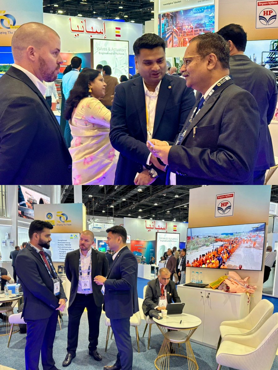 HPCL's tweet image. Day 2 at ADIPEC 2025 was filled with inspiring exchanges, innovative ideas, and meaningful connections. 

The conversations continue at Hall 10 | Stands 10121 &amp;amp; 10130 - join us to explore how HPCL is shaping the future of energy, today.

#HPCL #ADIPEC2025