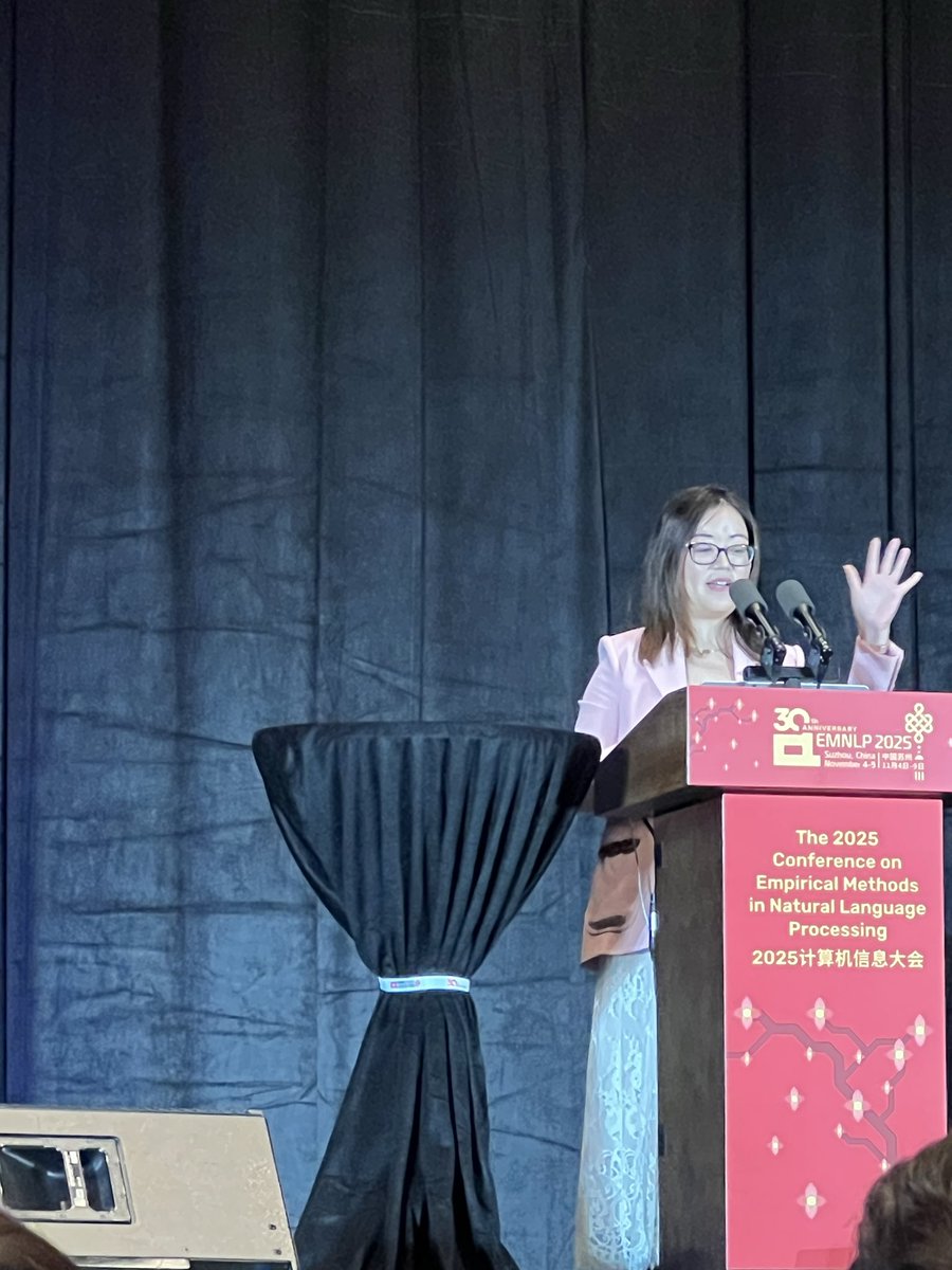 Great keynote by the wonderful <a href="/hengjinlp/">Heng Ji</a>! Now I feel like I need to move into NLP+Science. I'm sure that we will see much more work in this direction thanks to her powerful advocating and her impactful work.
<a href="/emnlpmeeting/">EMNLP 2025</a>
#EMNLP2025