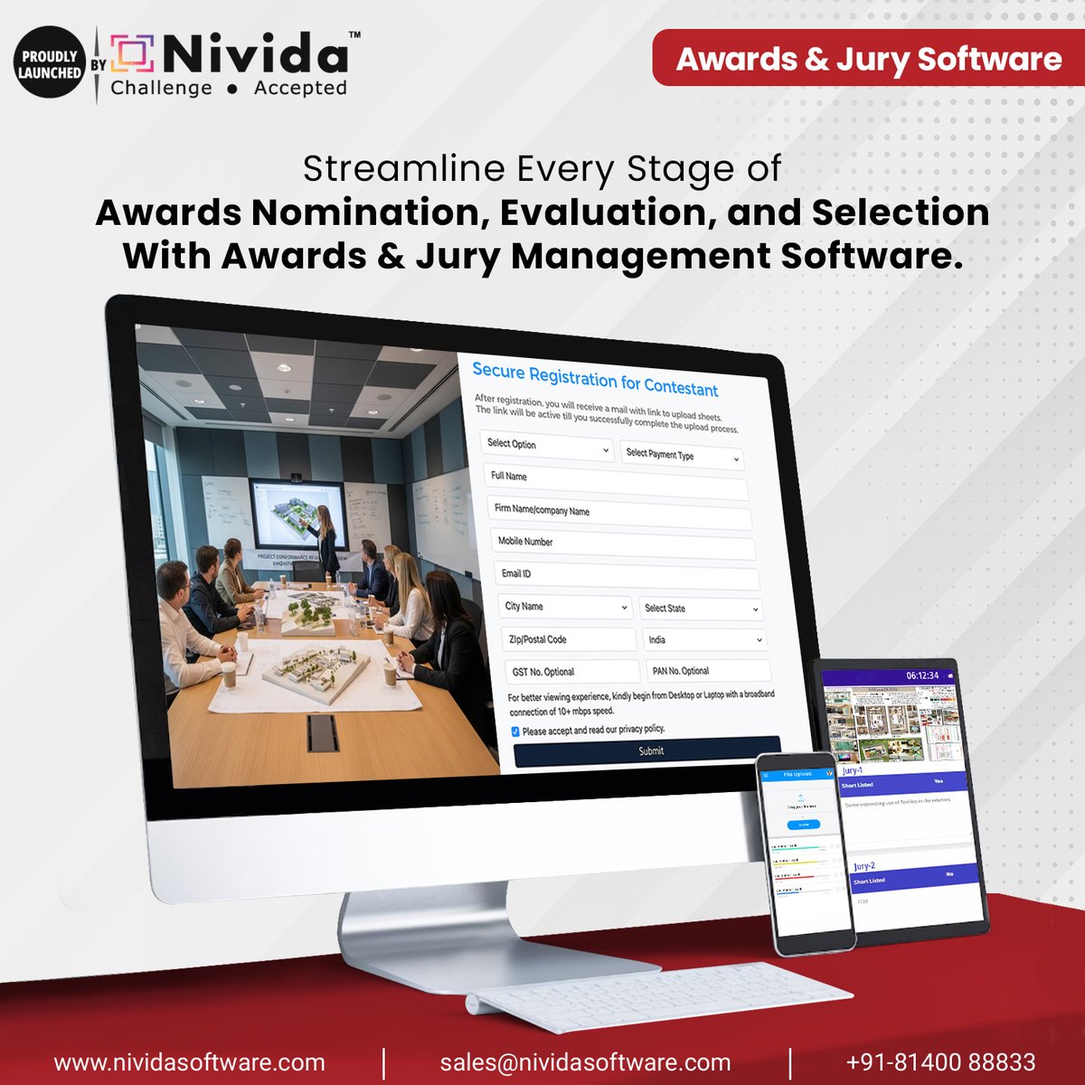 NividaSoftware's tweet image. 𝐏𝐫𝐨𝐣𝐞𝐜𝐭 𝐒𝐡𝐨𝐰𝐜𝐚𝐬𝐞- 𝐀𝐰𝐚𝐫𝐝𝐬 &amp;amp; 𝐉𝐮𝐫𝐲 𝐒𝐨𝐟𝐭𝐰𝐚𝐫𝐞

🌐 Discover more: 
📞 +91-8140088833
📧 sales@nividasoftware.com
🌐 nividasoftware.com

#NividaSoftware #SAASProduct #AwardsPlatform #ProjectShowcase #DigitalTransformation #ClientSuccess