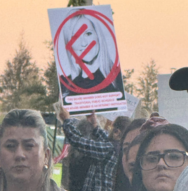 JeremyH418's tweet image. Might as well put cross hairs on their faces. 

The other side of the parking lot recited the Lord&apos;s prayer. 

The union, the teachers themselves, are aligned with the sign wavers.

Get your babies out of these schools. Now.

#jaxedu #jaxpol